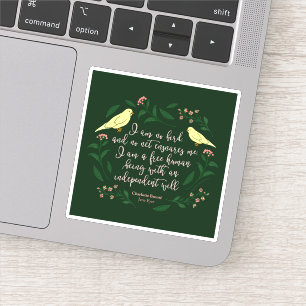 Sticker Citation florale verte Jane Eyre Charlotte Bronte