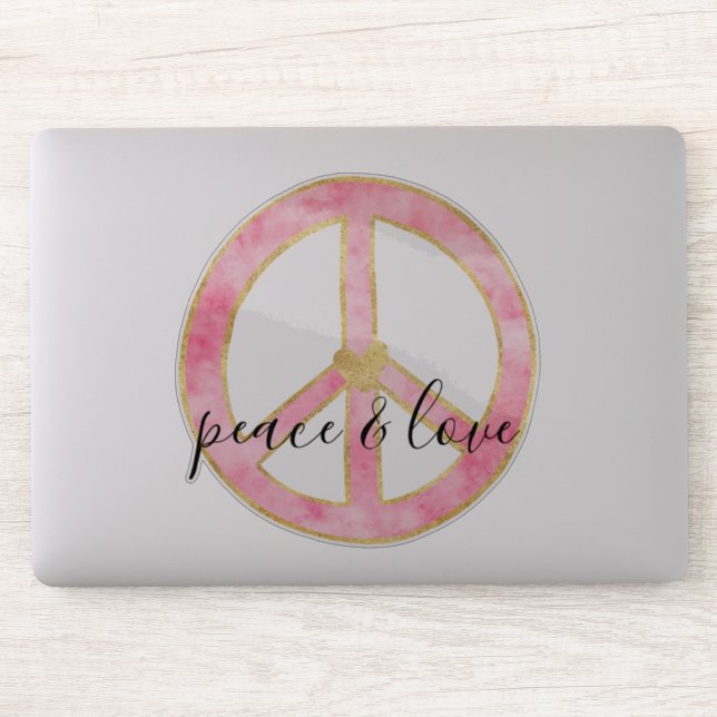 Sticker Citation Inspiration du symbole de paix rose (Ordinateur)