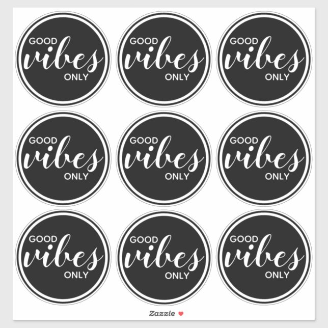 Sticker Citation Inspiration Good Vibes uniquement Noir &  (Feuille)