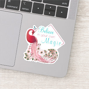 Sticker Citation Inspirationnelle Belle Peacock