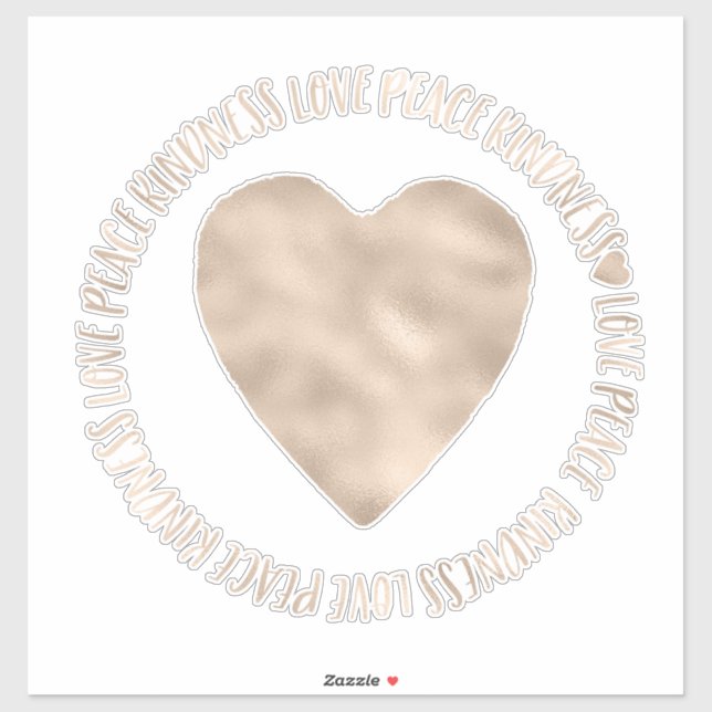 Sticker Citation inspirée de l'amour du coeur d'or pour la (Feuille)