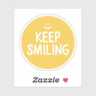 Sticker Citation Jaune Bonheur Continuez À Sourire