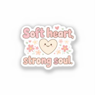 Sticker Citation Mignonne d'Amour de Soi Cœur Doux Âme For