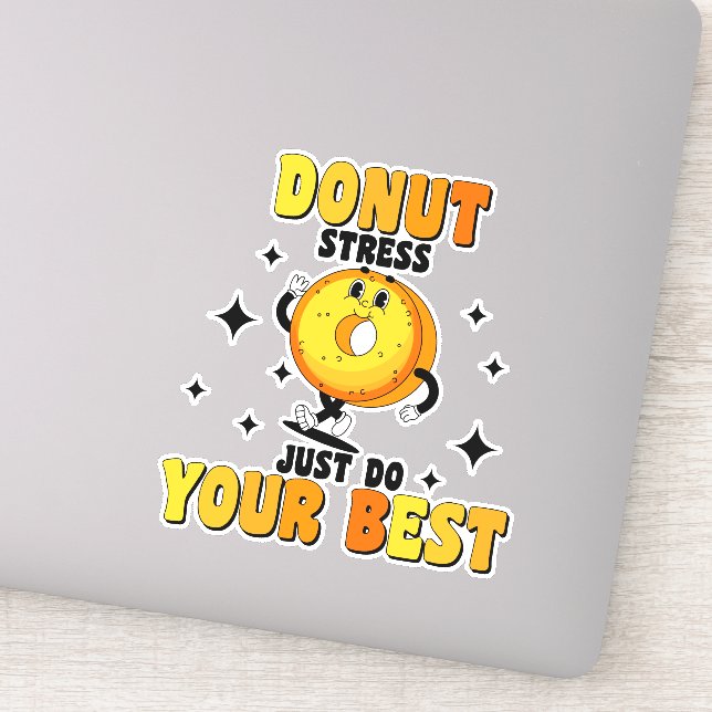 Sticker Citation motivante drôle de donut rétro (Détail)