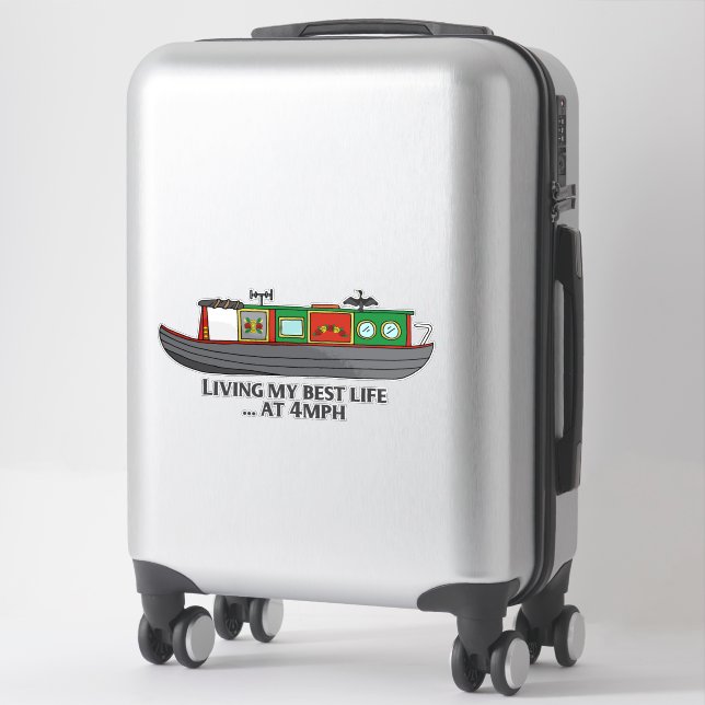 Sticker Citation Sarcastique Drôle Propriétaire de péniche (Sur valise)