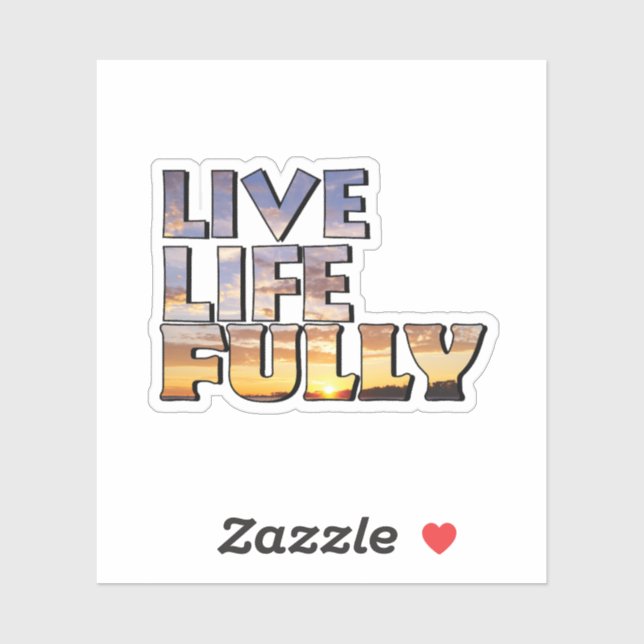 Sticker Citation sur la vie pleine (Feuille)