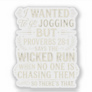 Sticker Citation Vintage Proverbes 28:1 Jogging Citation H