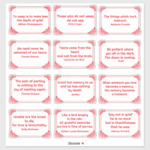 Sticker Citations de douleur dans le coin Rose Cadre rouge