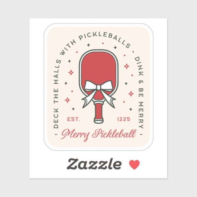 Sticker Citations drôles de pickleball de Noël ambiance de (Feuille)