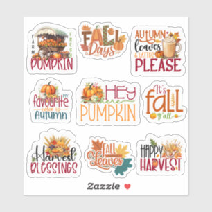 Sticker Citer Happest Harvest Automne Saison d'automne sér