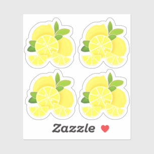 Sticker Citron citron tranches de citron fruits tropicaux