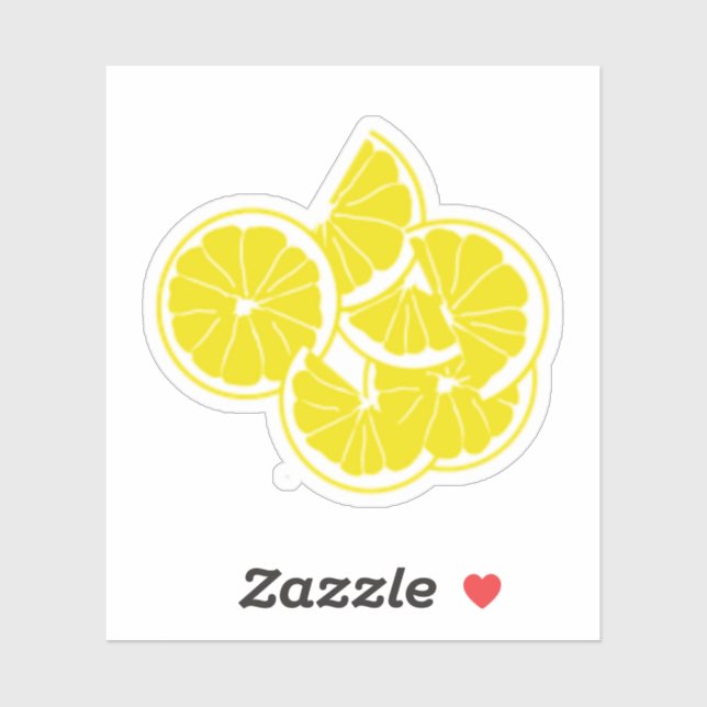 Sticker Citrons Jaunes Amusement d'Été (Feuille)