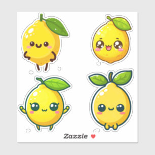 Sticker citrons kawaii mignons