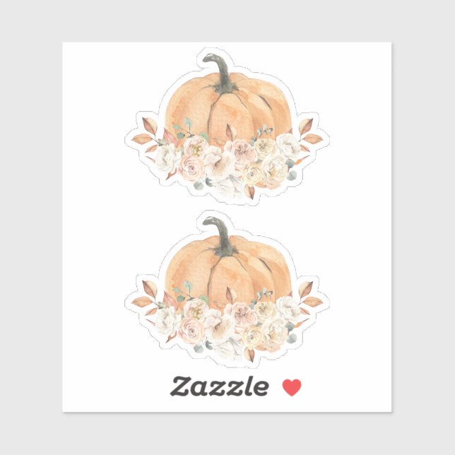 Sticker Citrouille Automne | Baby shower Citrouill (Feuille)