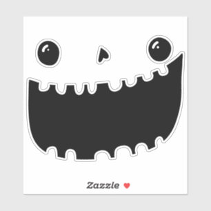Sticker Citrouille Carpe Visage Halloween drôle Sourire