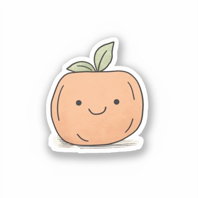Sticker Citrouille d'aquarelle Cute Kawaii (Recto)