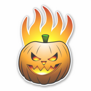 Sticker Citrouille d'Halloween Jack O'lantern