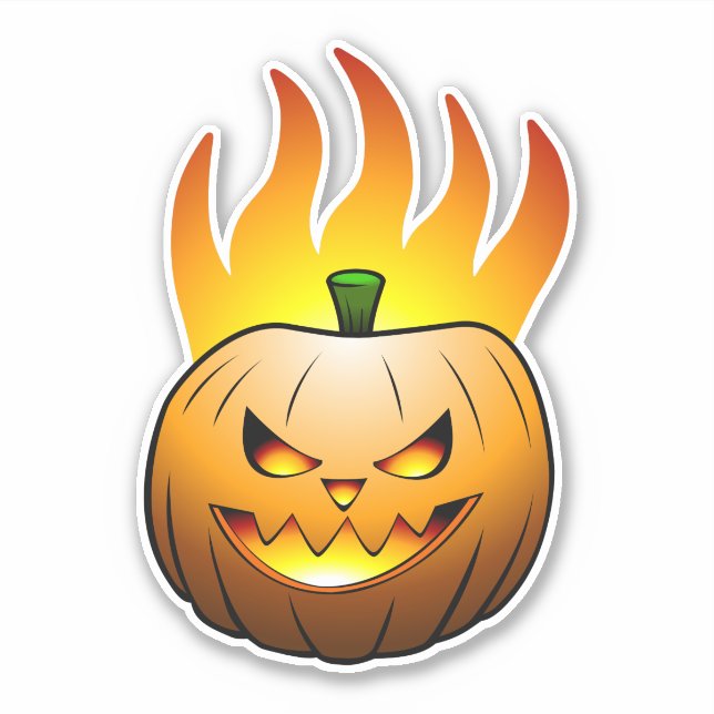 Sticker Citrouille d'Halloween Jack O'lantern (Devant)