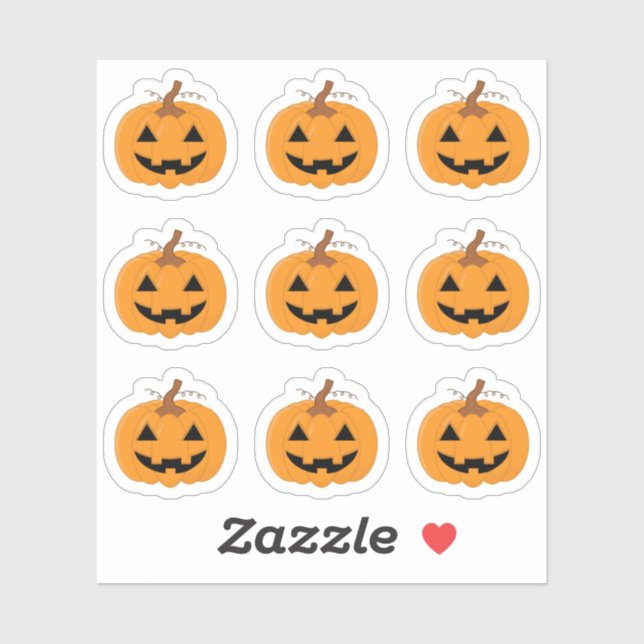Sticker Citrouille d'Halloween Jack O'Lantern Bujo Planner (Feuille)