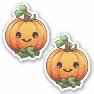 Sticker Citrouille d'Halloween mignonne automne automne