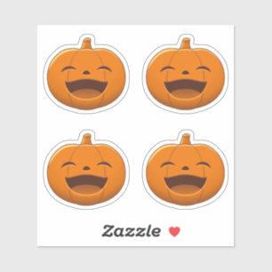 Sticker Citrouille d'Halloween riante, assortiment de 4