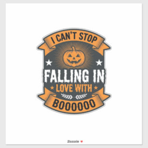 Sticker Citrouille d'Halloween tombant amoureuse Vintage T