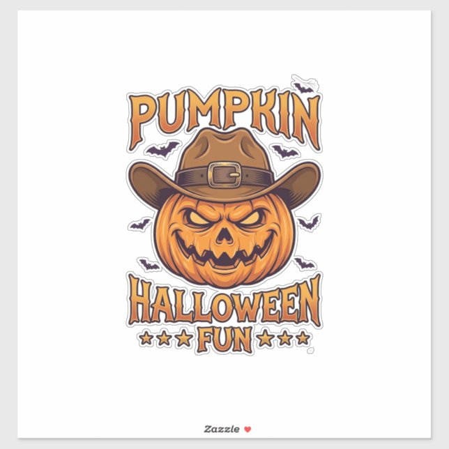 Sticker Citrouille Halloween Amusement Lanterne Jack Chape (Feuille)