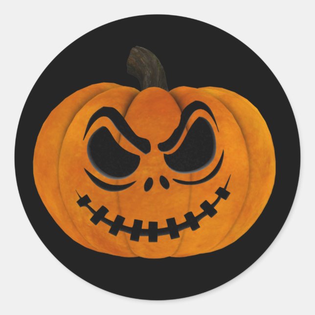 Sticker Citrouille Halloween Scary Jack-o'-lantern (Devant)