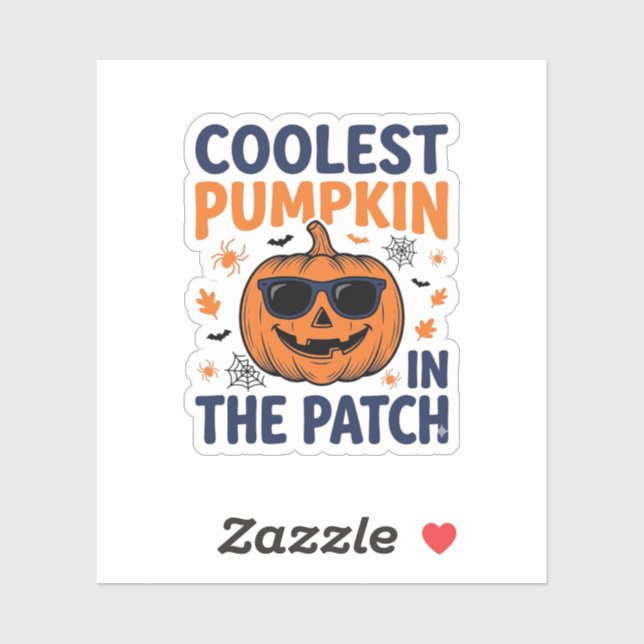 Sticker Citrouille la plus cool du patch Halloween Shirt_1 (Feuille)