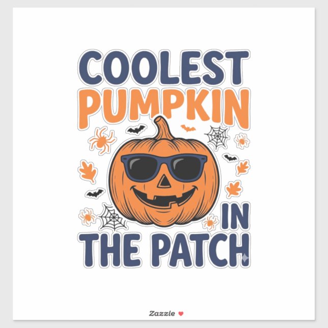 Sticker Citrouille la plus cool du patch Halloween Shirt_1 (Feuille)