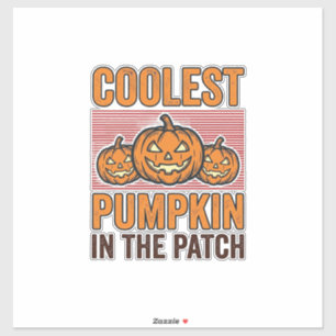 Sticker Citrouille la plus cool du patch Halloween Vintage
