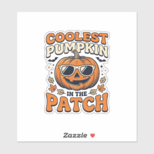 Sticker Citrouille la plus cool du patch Halloween vintage