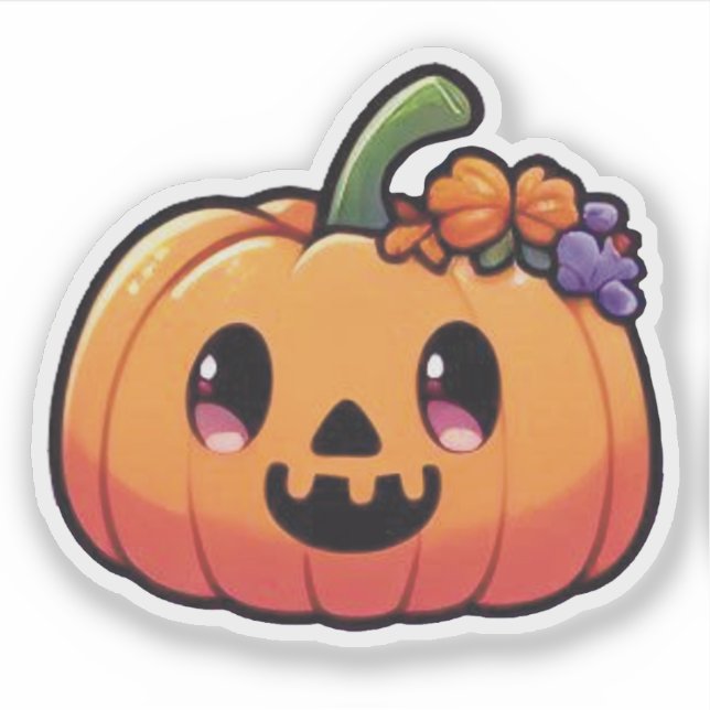 Sticker Citrouille mignonne d'Halloween - Jack-o'-lantern  (Devant)