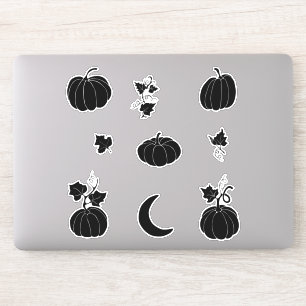 Sticker Citrouille noir pour Halloween