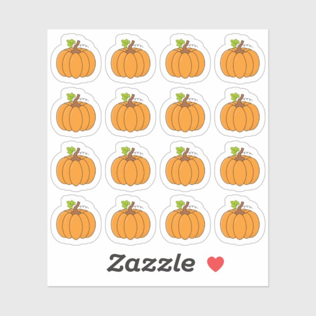 Sticker Citrouille Octobre Automne Halloween Décoratif (Feuille)