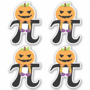 Sticker Citrouille Pie - pi Math Halloween Humour