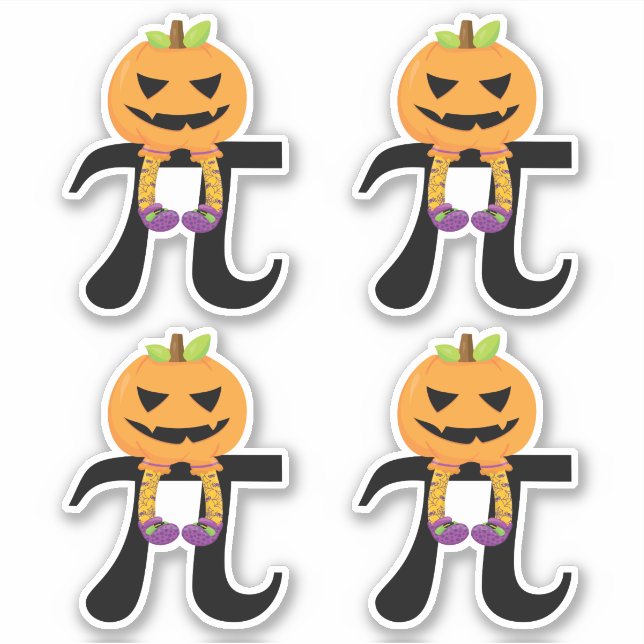 Sticker Citrouille Pie - pi Math Halloween Humour (Devant)