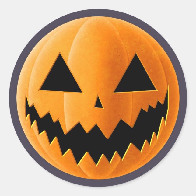 Sticker Citrouille rond (Devant)