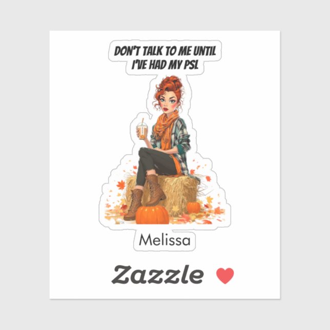 Sticker Citrouille Spice Latte - Ms Sass (Feuille)