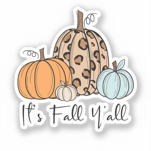 Sticker Citrouille tendance d'automne | Citation “C'est l' (Recto)