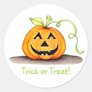 Sticker Citrouille "Trick or Treat"