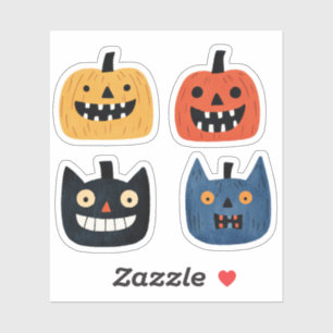 Sticker Citrouilles Bizarres Mignonnes et Effrayantes Hall