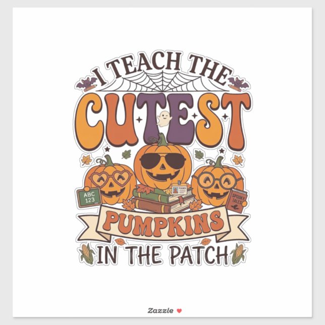 Sticker Citrouilles les plus mignonnes Halloween Lunettes  (Feuille)