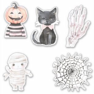 Sticker Citrouilles Popcorn Cactus Halloween