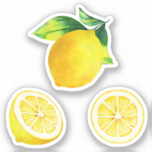 Sticker Citrus d'aquarelle citron
