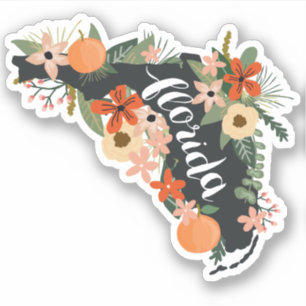 Sticker Citrus Florida State Silhouette