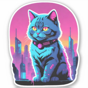 Sticker City Skyline Cat