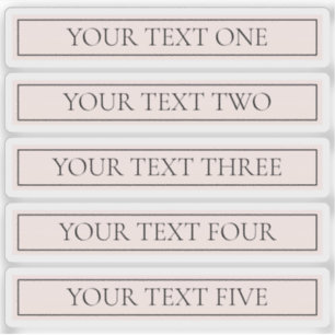 Sticker Clair rose pâle Bleu Bande et Élégant Texte modifi