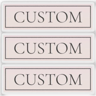 Sticker Clair rose pâle Bleu Bande et Élégant Texte modifi