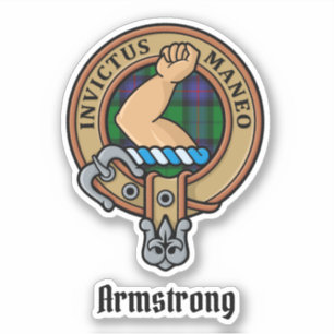 Sticker Clan Armstrong Crest sur l'autocollant Tartan